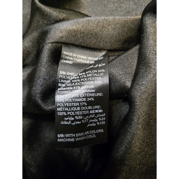 White House Black Market Metallic Jacquard Full Midi Skirt Black/Gold size 6 NWT - Picture 7 of 9